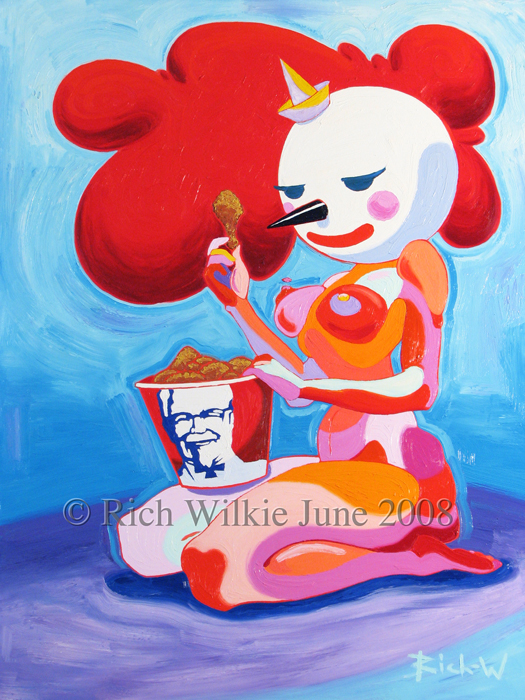 Oil Painting Rich Wilkie Mr. Box Prefers KFC